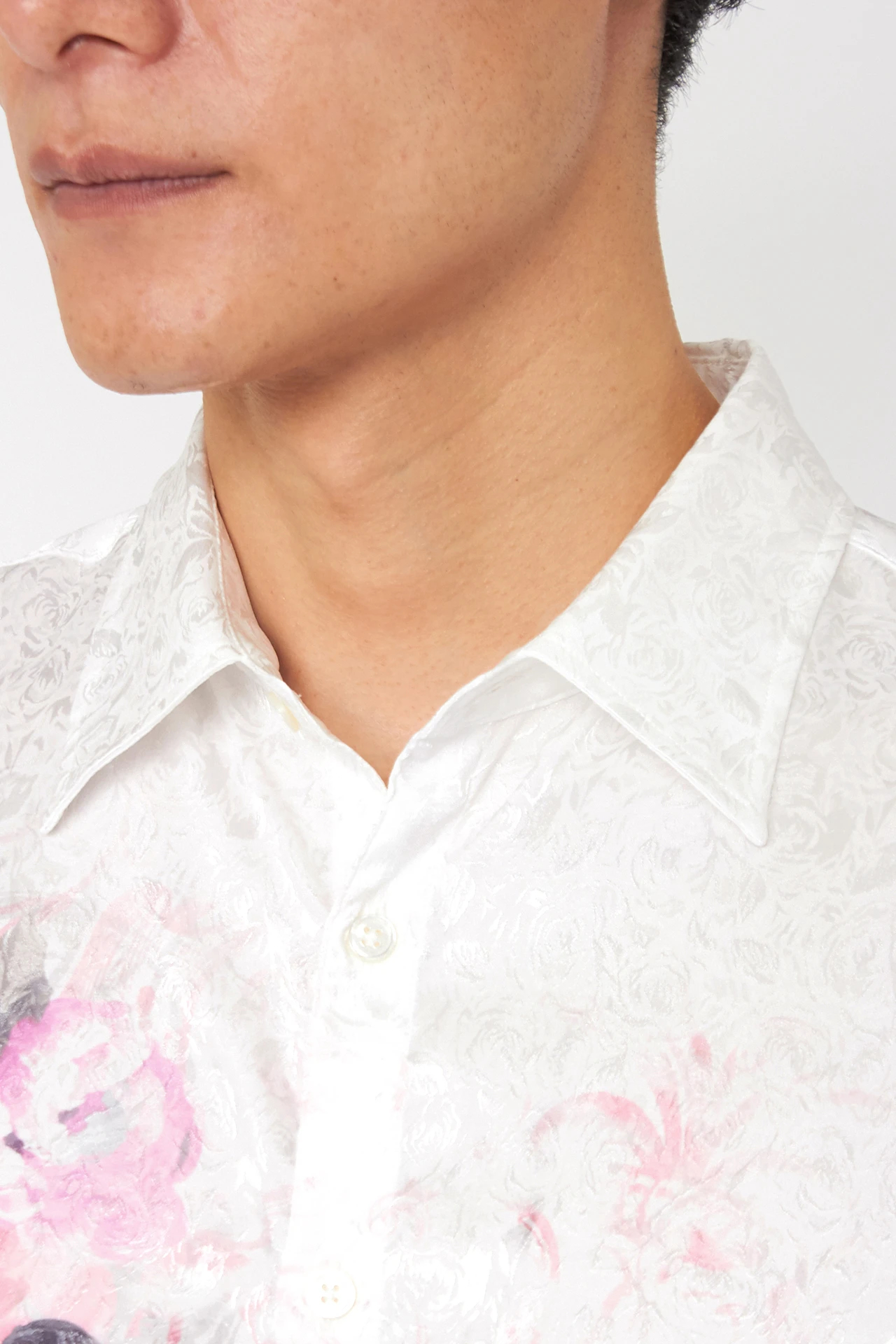 TORNADO MART∴オーナメントフラワープリント7分袖シャツ / TORNADO