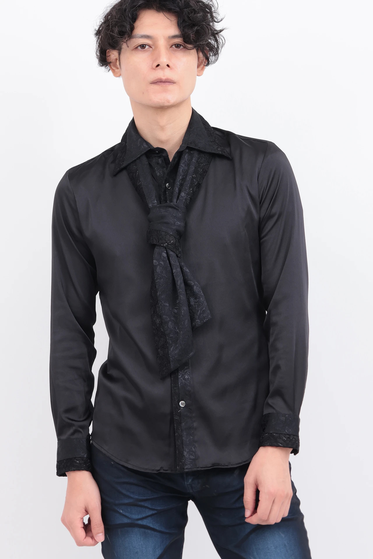 TORNADO MART∴レースアクセント ストール付きシャツ / TORNADO MART