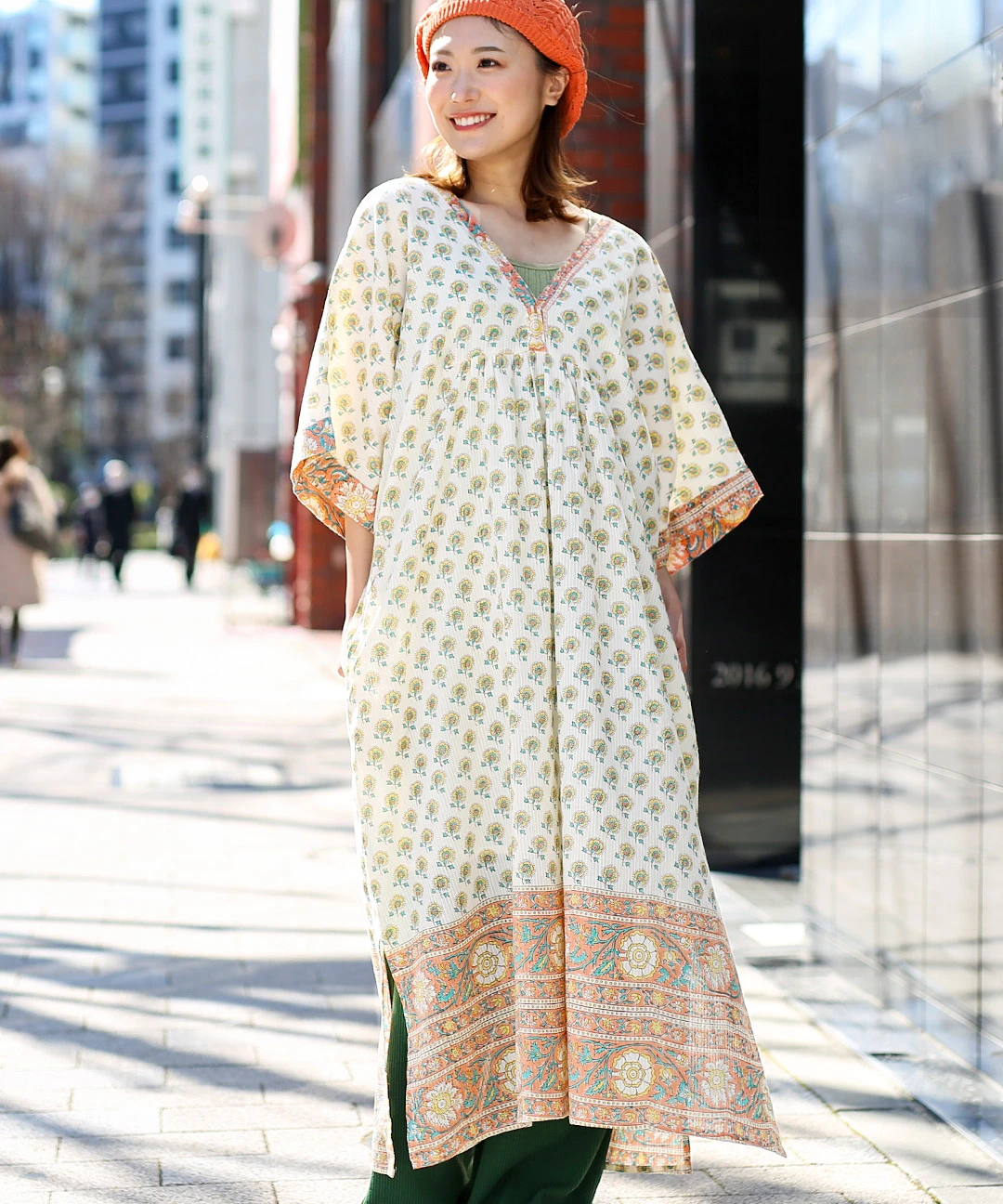 エコフレンドリーダイ フロルブロックプリントワンピース 【3月2日(月