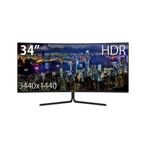生産終了〉JAPANNEXT JN-VC34102UWQHDR ゲーミング曲面モニター HDR
