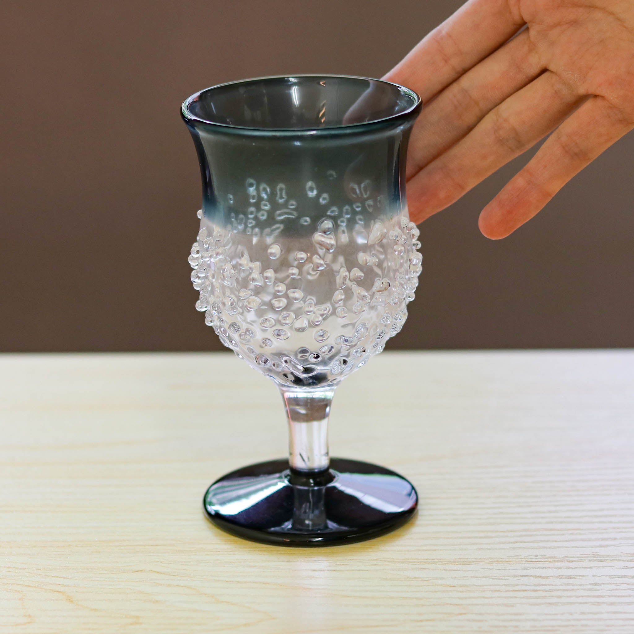 津軽びいどろ ワイングラス | 台付きグラス | 八甲田 ザラメ | 北洋硝子