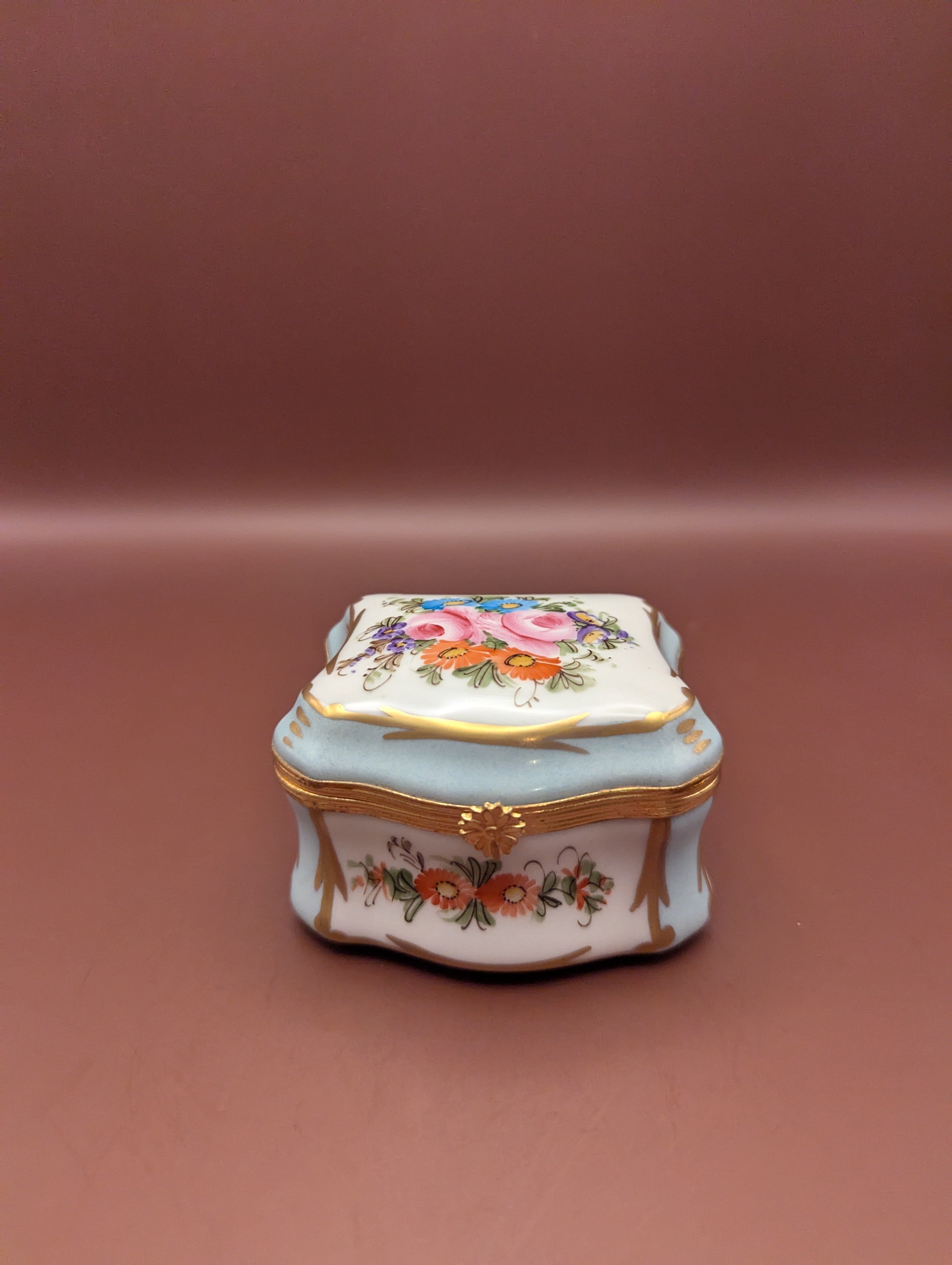 リモージュボックス エナメル装飾陶磁器 香水瓶付き※ リモージュ