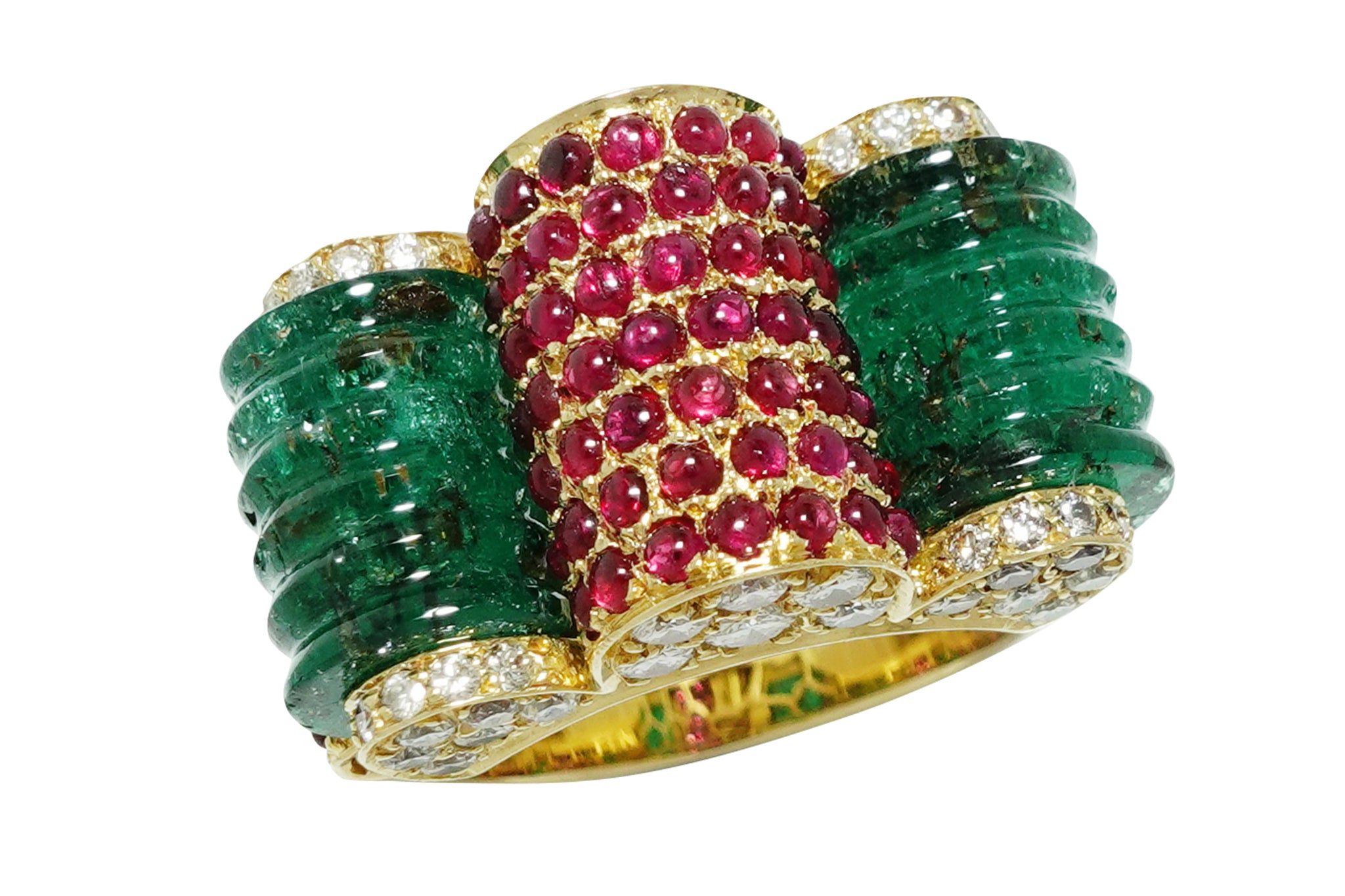 Ruby】K18ルビー エメラルド ダイヤモンドリング (NO.49083) – JEX宝石