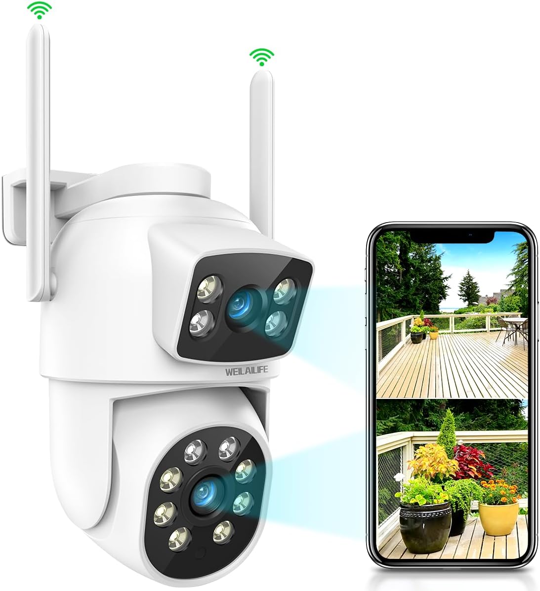 WEILAILIFE 防犯カメラ2台 Amazon.co.jp: 【800万画素・双方向通話・赤