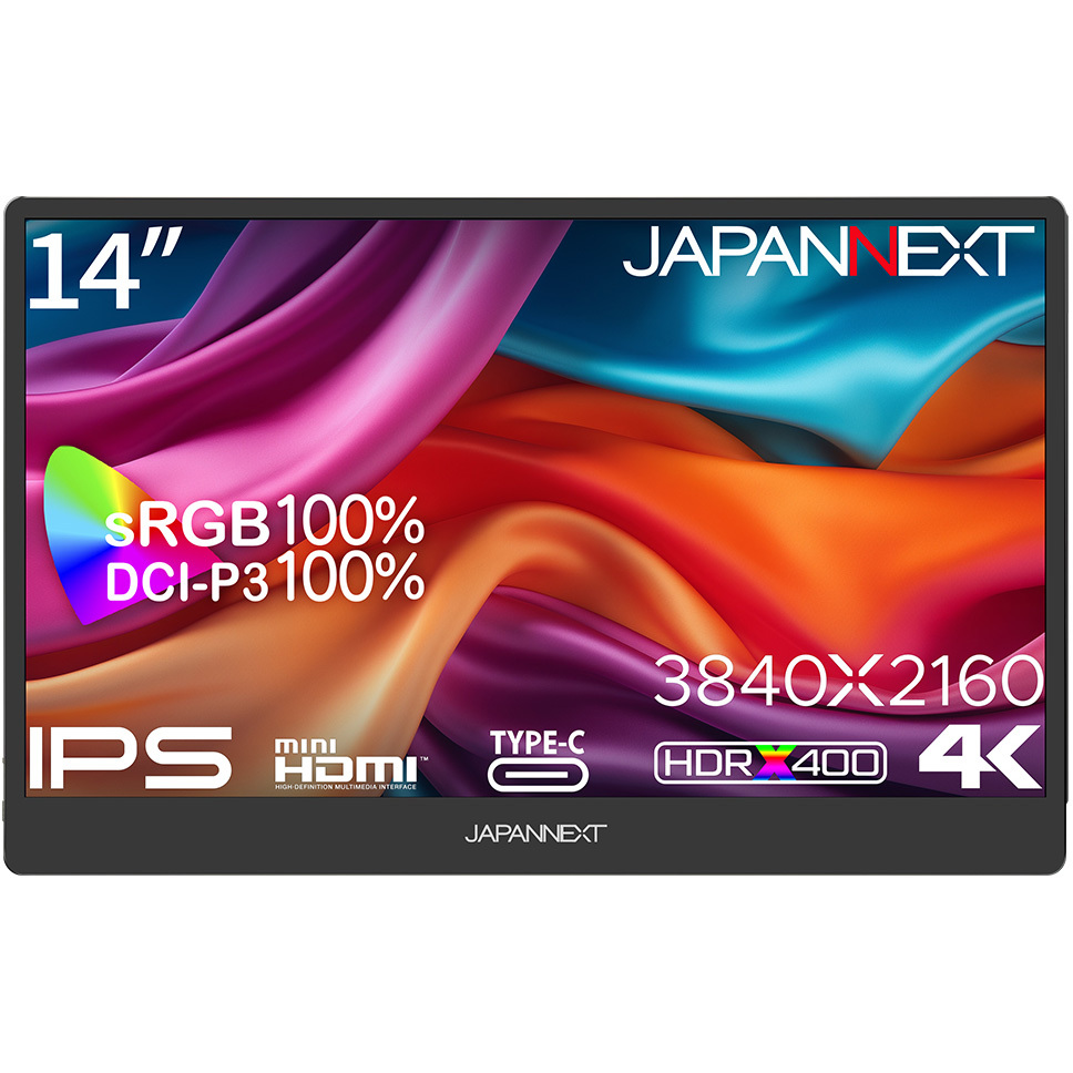 JN-MD-IPS140UHDR 液晶ディスプレイ 14型/3840×2160/miniHDMI×1、USB-C