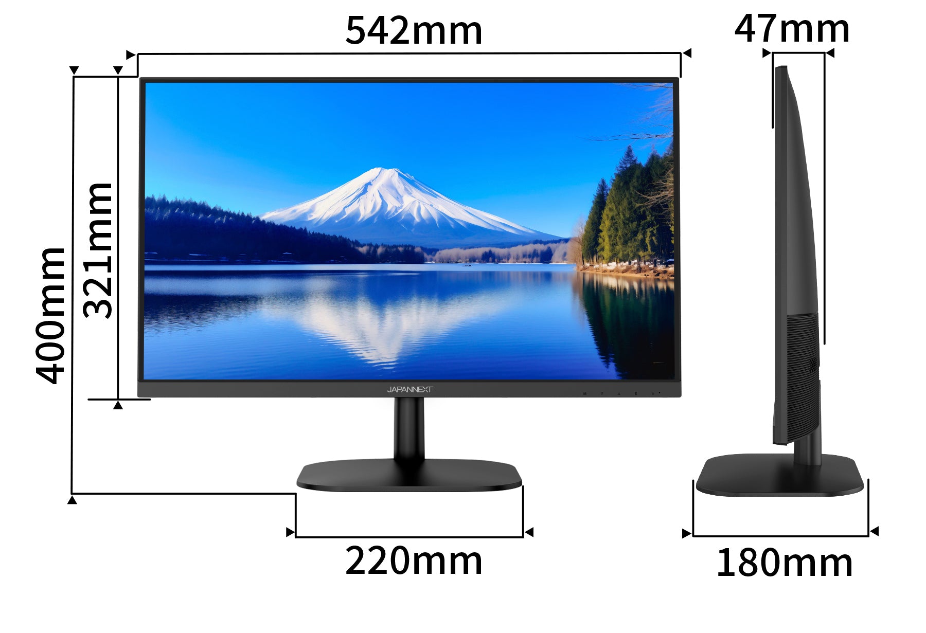 JAPANNEXT 23.8インチ IPSパネル搭載 フルHD(1920x1080)解像度 液晶