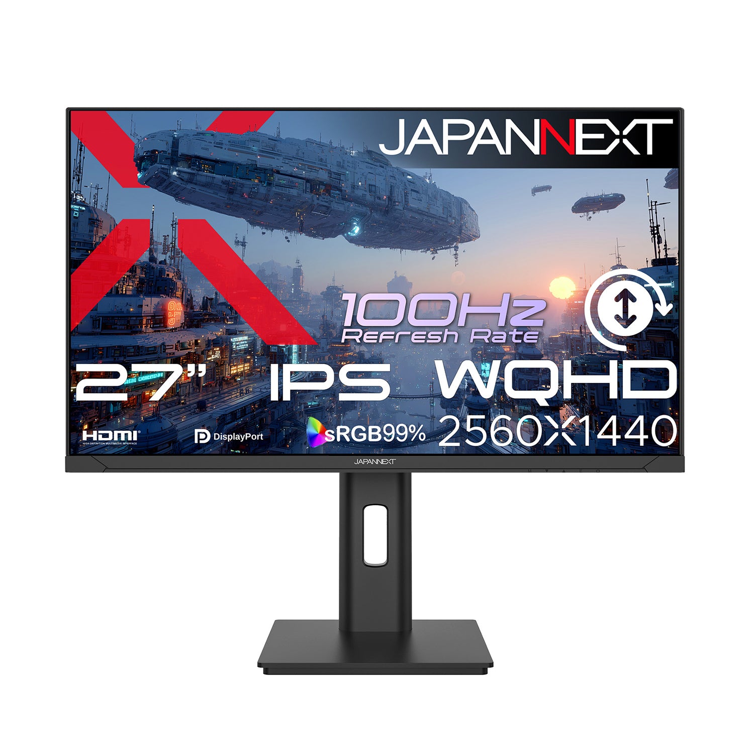 JAPANNEXT 27インチ IPSパネル搭載 WQHD(2560x1440)解像度 液晶