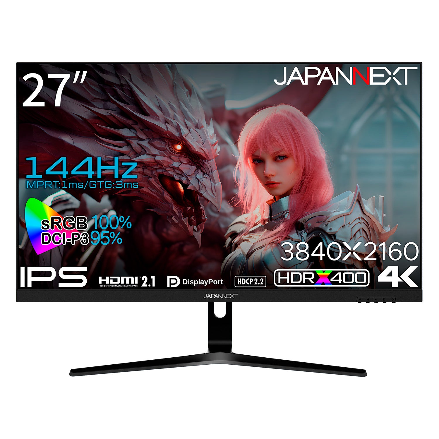 Amazon.co.jp限定】JAPANNEXT 27インチ IPSパネル搭載 144Hz対応 4K