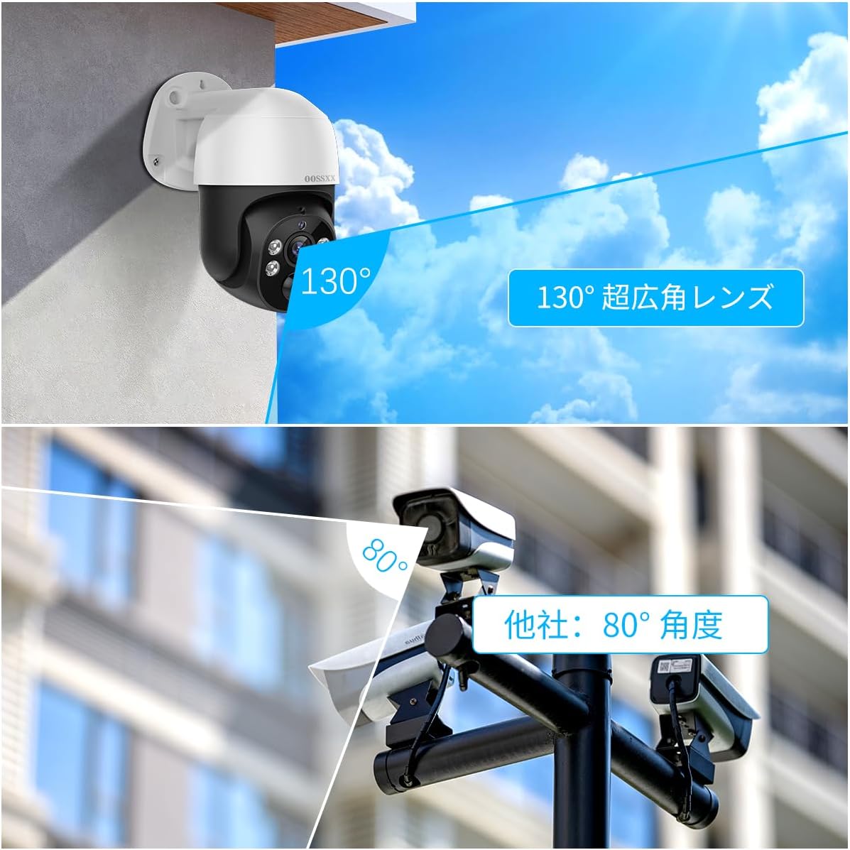 4K800万画素・双方向通話・自動追跡・PTZ制御】OOSSXX 有線 poe 防犯