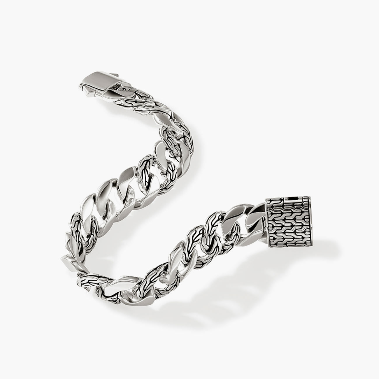 John Hardy 14mm Silver Curb Link Station Bracelet, BU901237 – J.R.DUNN
