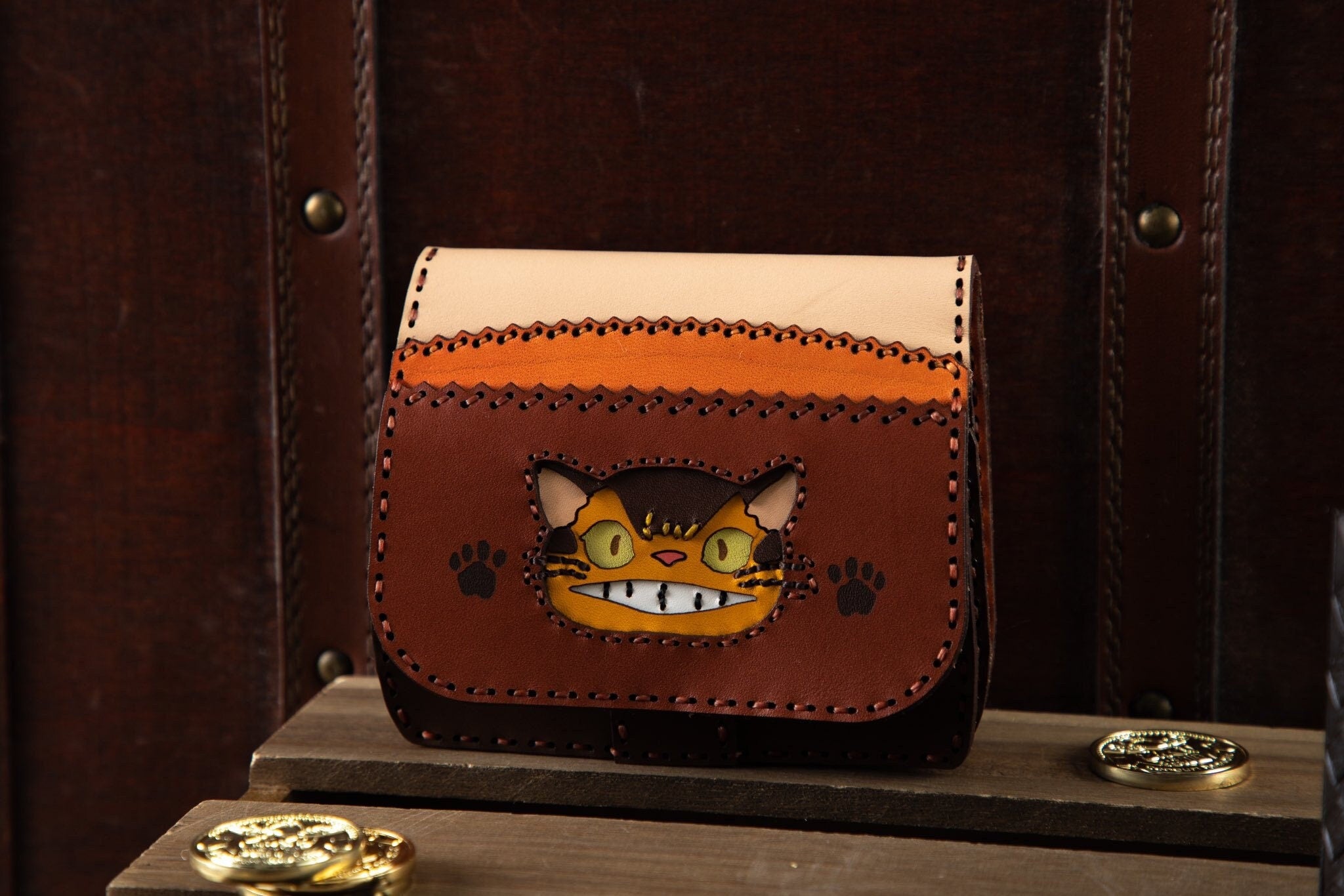 Official Ghibli Catbus Handmade Genuine Leather Wallet • My