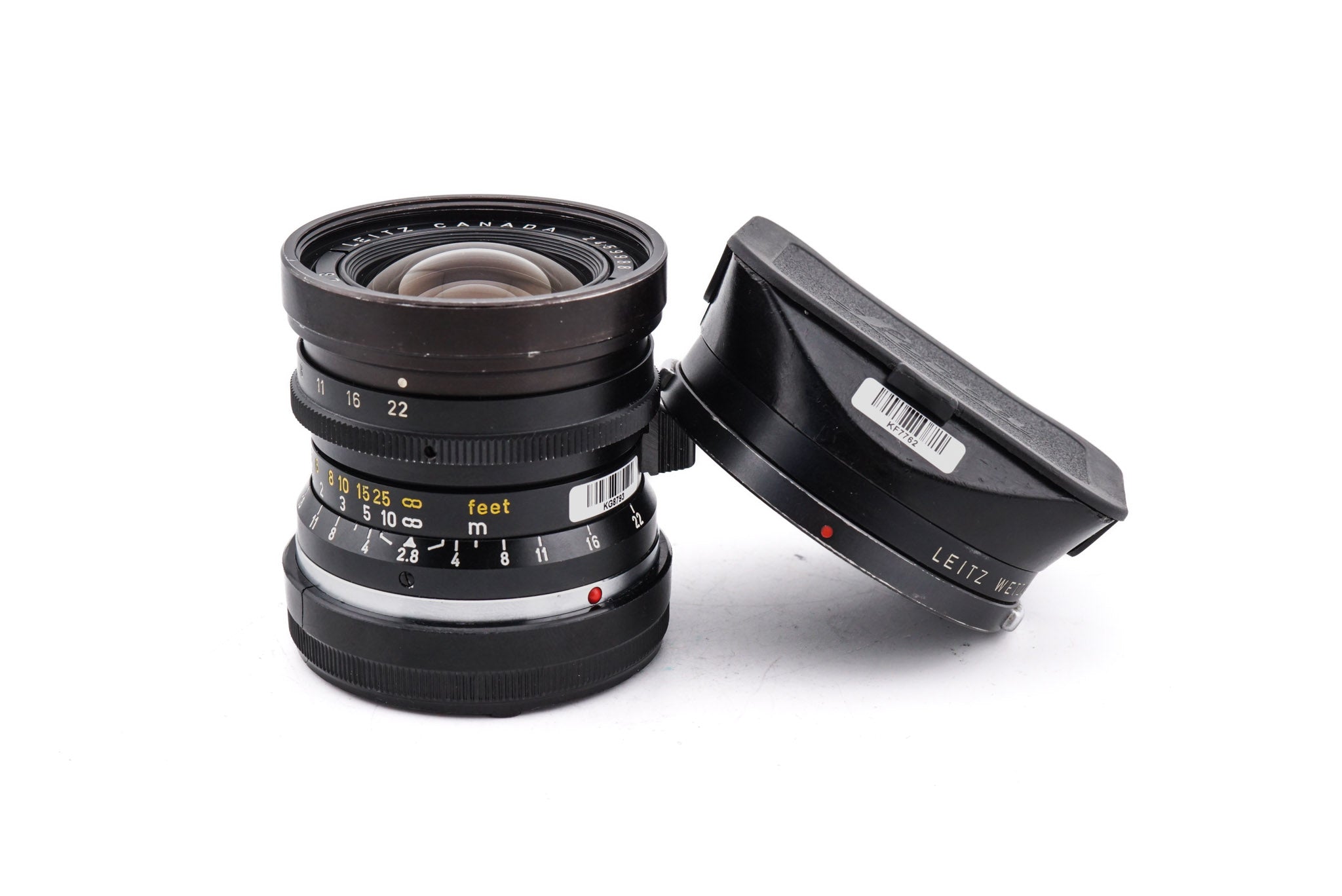 Leica 28mm f2.8 Elmarit (Type II) (Infinity Lock) + Lens Hood