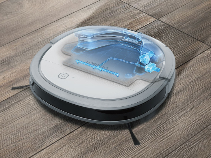 エコバックス、水拭きと吸引清掃を同時に行なうスリムなロボット掃除機