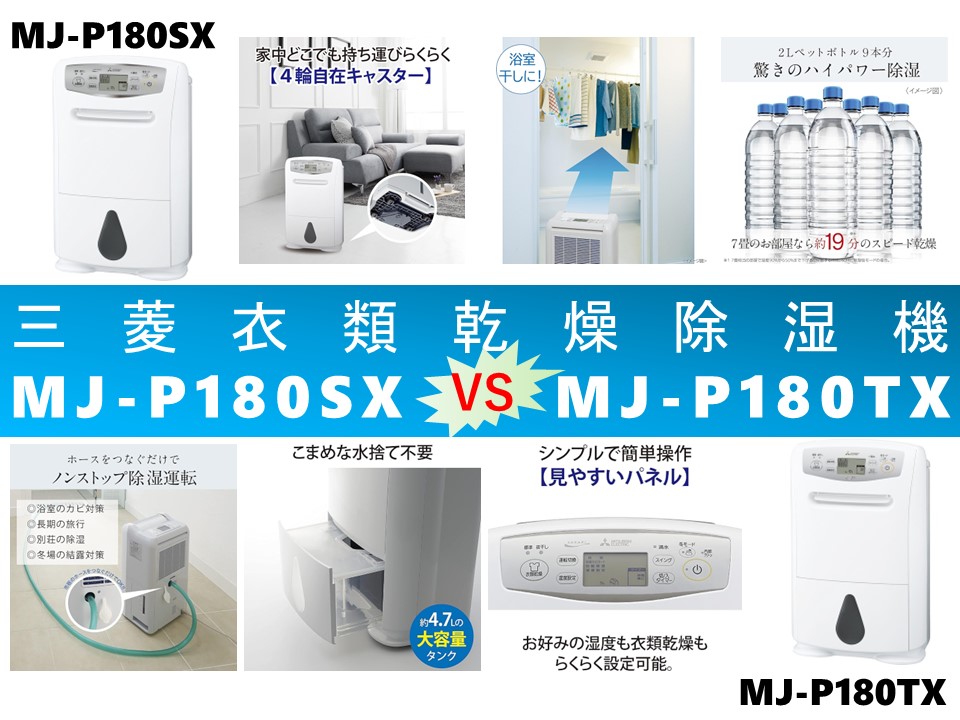 比較】MJ-P180SXとMJ-P180TXの違いを6つの要素別に徹底比較＆口コミ