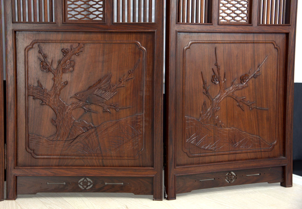 衝立: 紫檀 4枚屏風 日本製 no.9003 (これから仕上げ品) / 唐木家具OSAKA