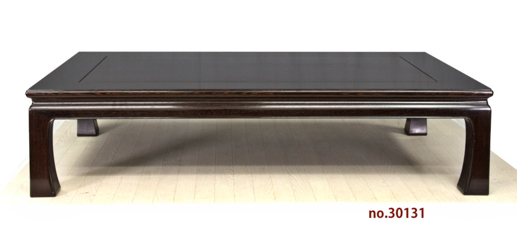 座敷机: 鉄刀木(タガヤサン) 藤原作 ケリ足無地 5尺 大阪唐木指物 no