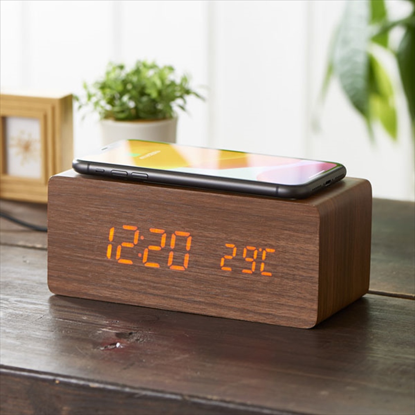 ワイヤレス充電機能付クロック｜ノベルティ・販促品・記念品・名入れ