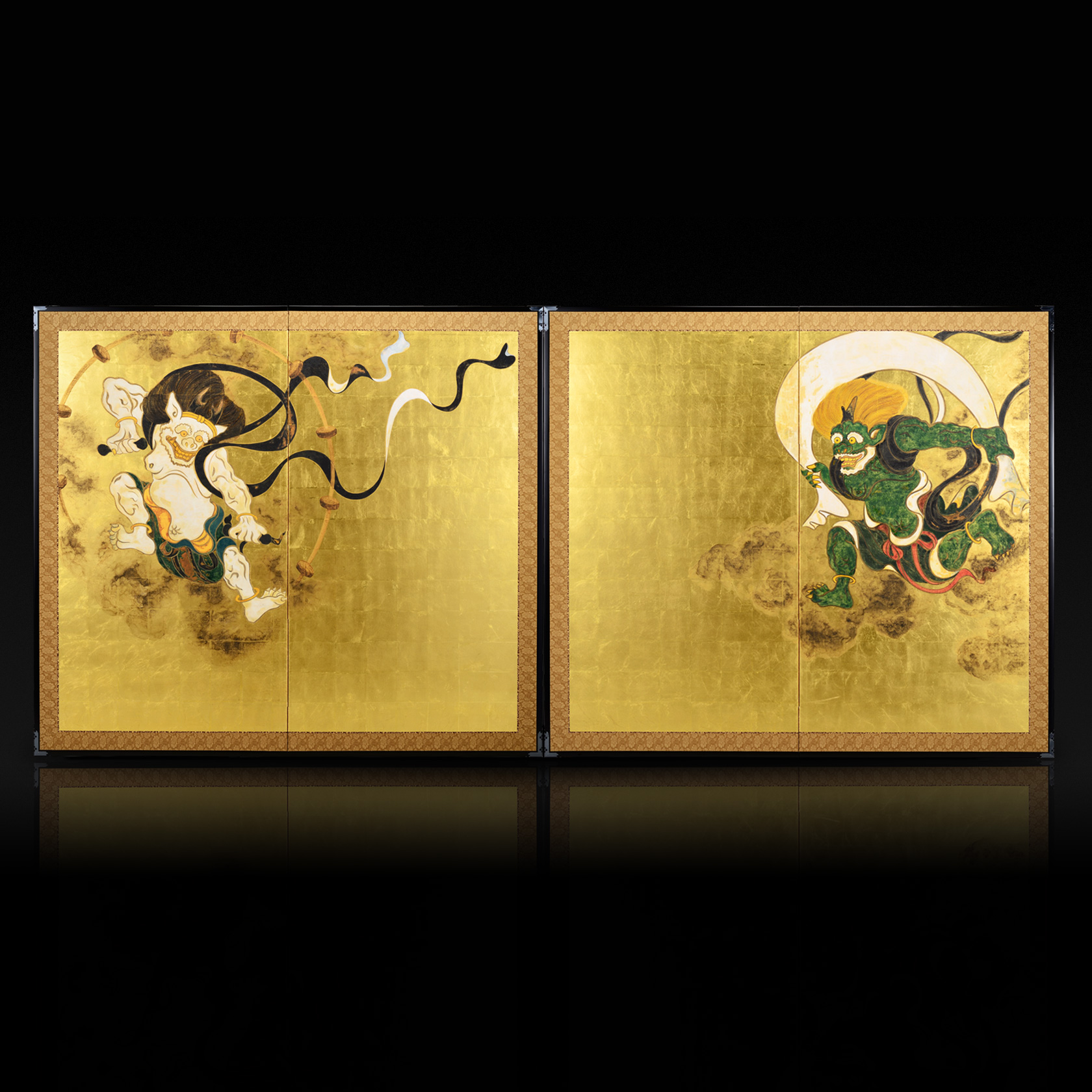 風神雷神図 屏風 俵屋宗達(二曲一双屏風) - 金屏風 屏風 の通販(通信