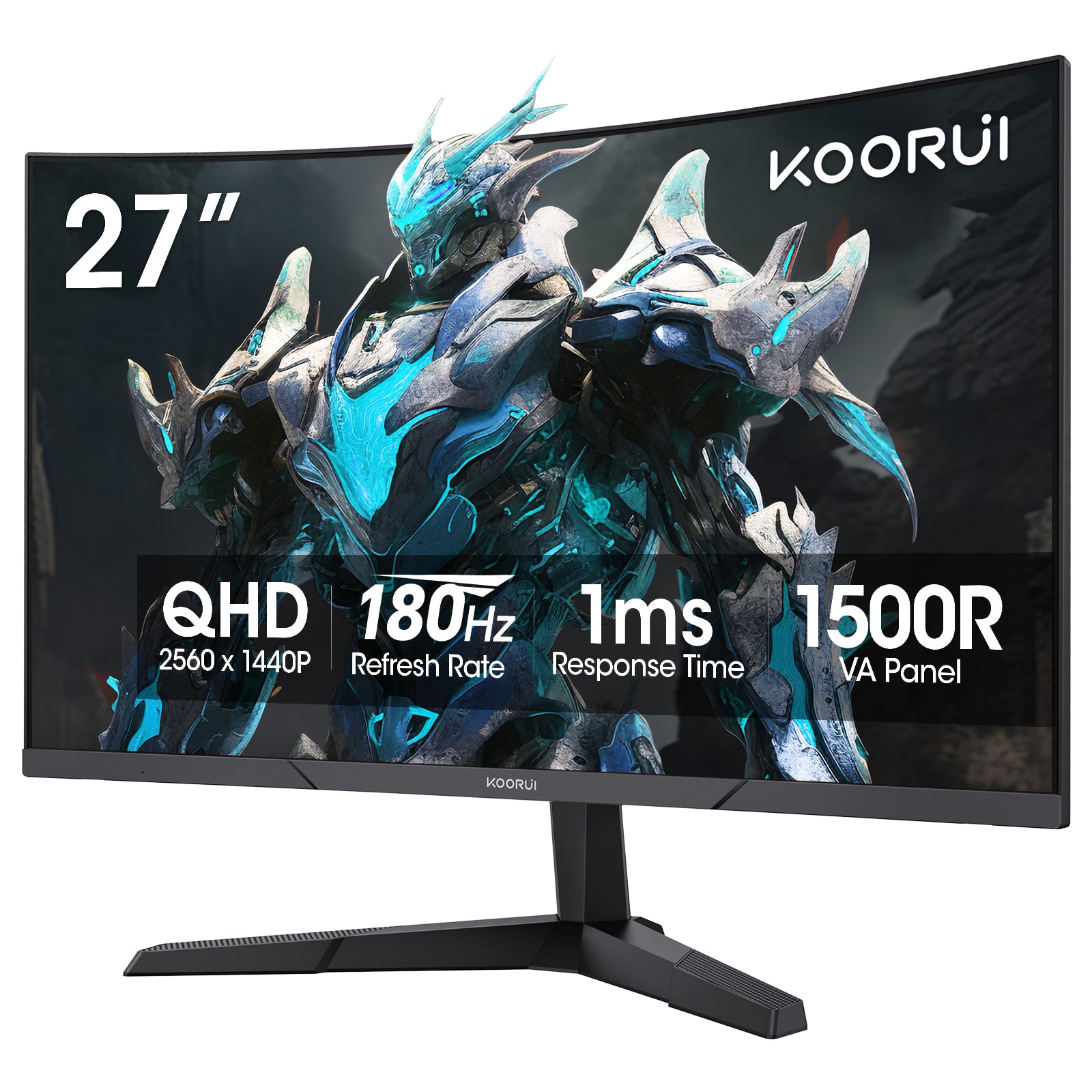 KOORUI 27E6QCA 27-inch VA QHD 180Hz Curved Gaming Monitor – KOORUI US