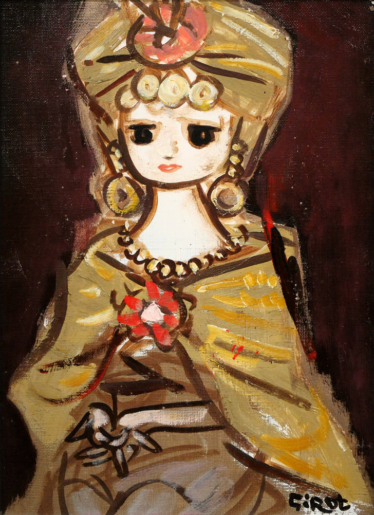 最終価格】 洋画家 進 徹先生 4号油絵 ストールの少女 最終価格