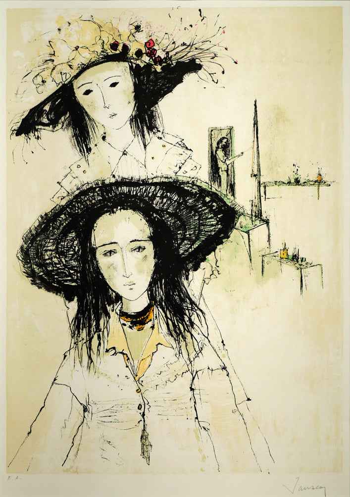 小林幸子 肖像画 M.Fujii 13/100 リトグラフ 額装 美術品No.2