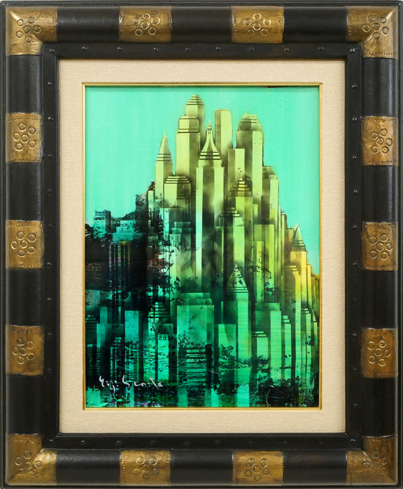 芹田英治「大通公園（札幌）」油絵・F6号 絵画買取・販売の小竹美術