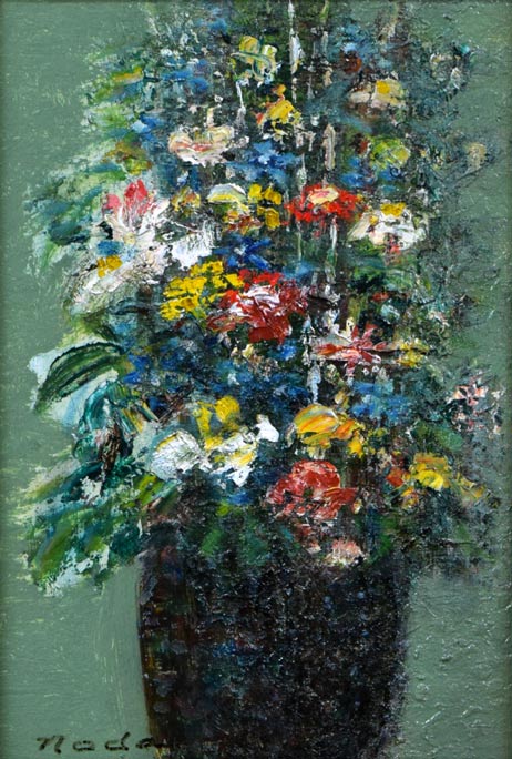 野田典男「花A」油絵・SM 絵画買取・販売の小竹美術