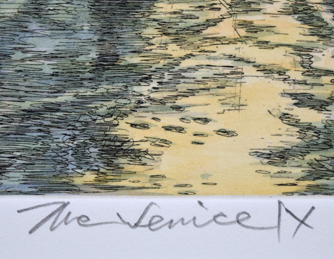 織田義郎「The Venice Ⅳ」銅版画に手彩色 絵画買取・販売の小竹美術