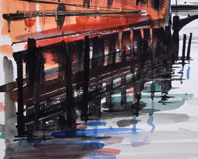 酒井芳元「ヴェネツィア」水彩画・8号 絵画買取・販売の小竹美術