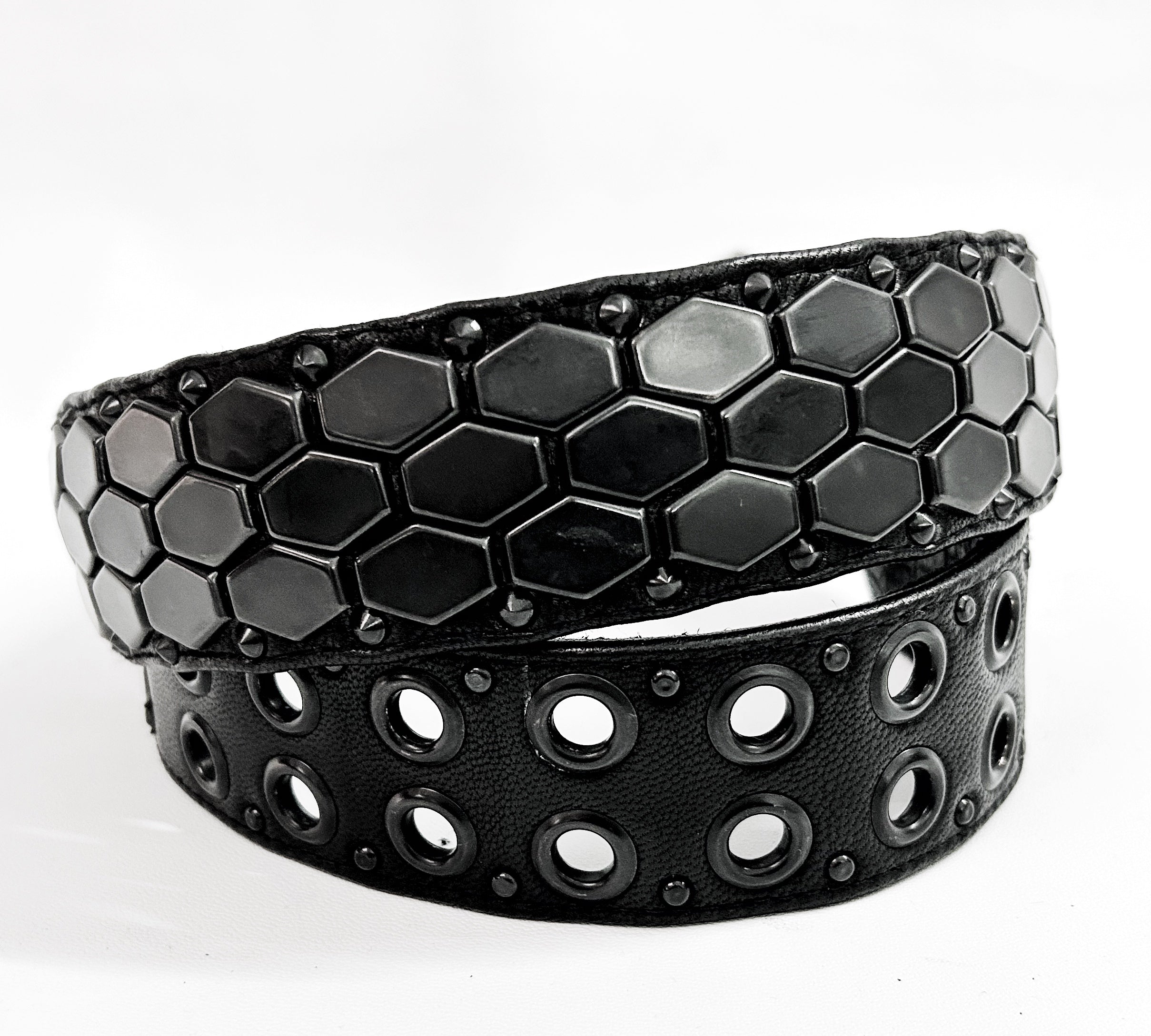 KMRii ケムリ 2402 BT-Black Honey ハニー スタッズ レザー ベルト