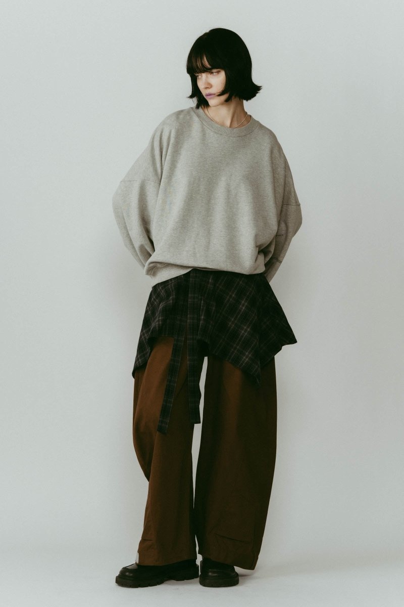 shirt wrap denim pants/brown | KNUTH MARF