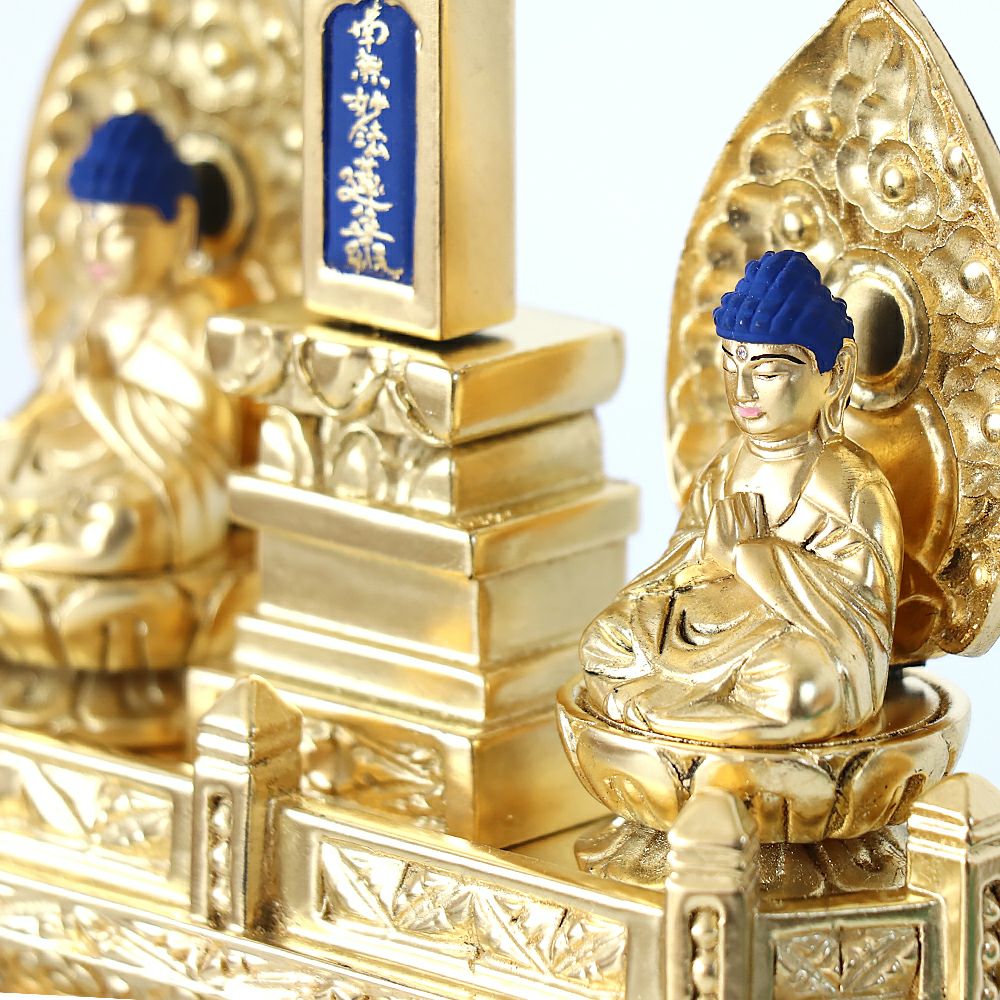 三宝尊 [大#81] 題目宝塔 釈迦如来坐像 多宝如来坐像 ◇白檀 木彫 仏像