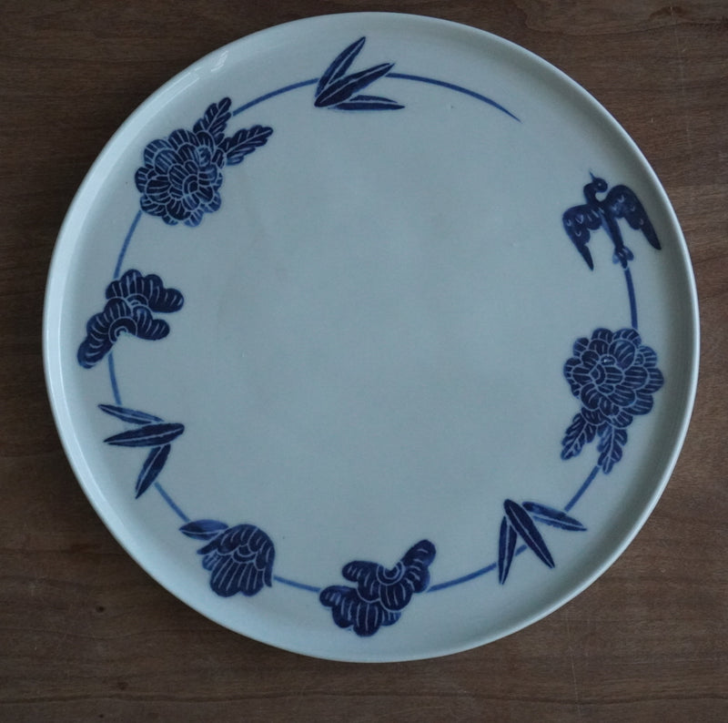 吉村尚子】鳥花松竹8寸プレート（縁あり） – クラシコサエル