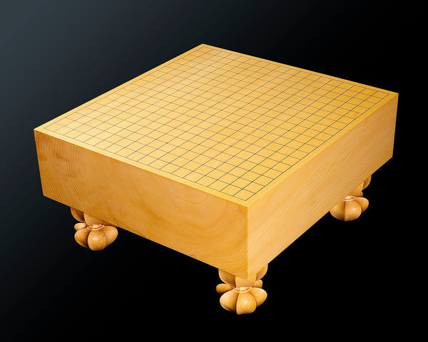 日向碁盤店 脚付碁盤 天地柾 柾目 囲碁 ヘソ有り 19路盤 日向碁盤店 脚