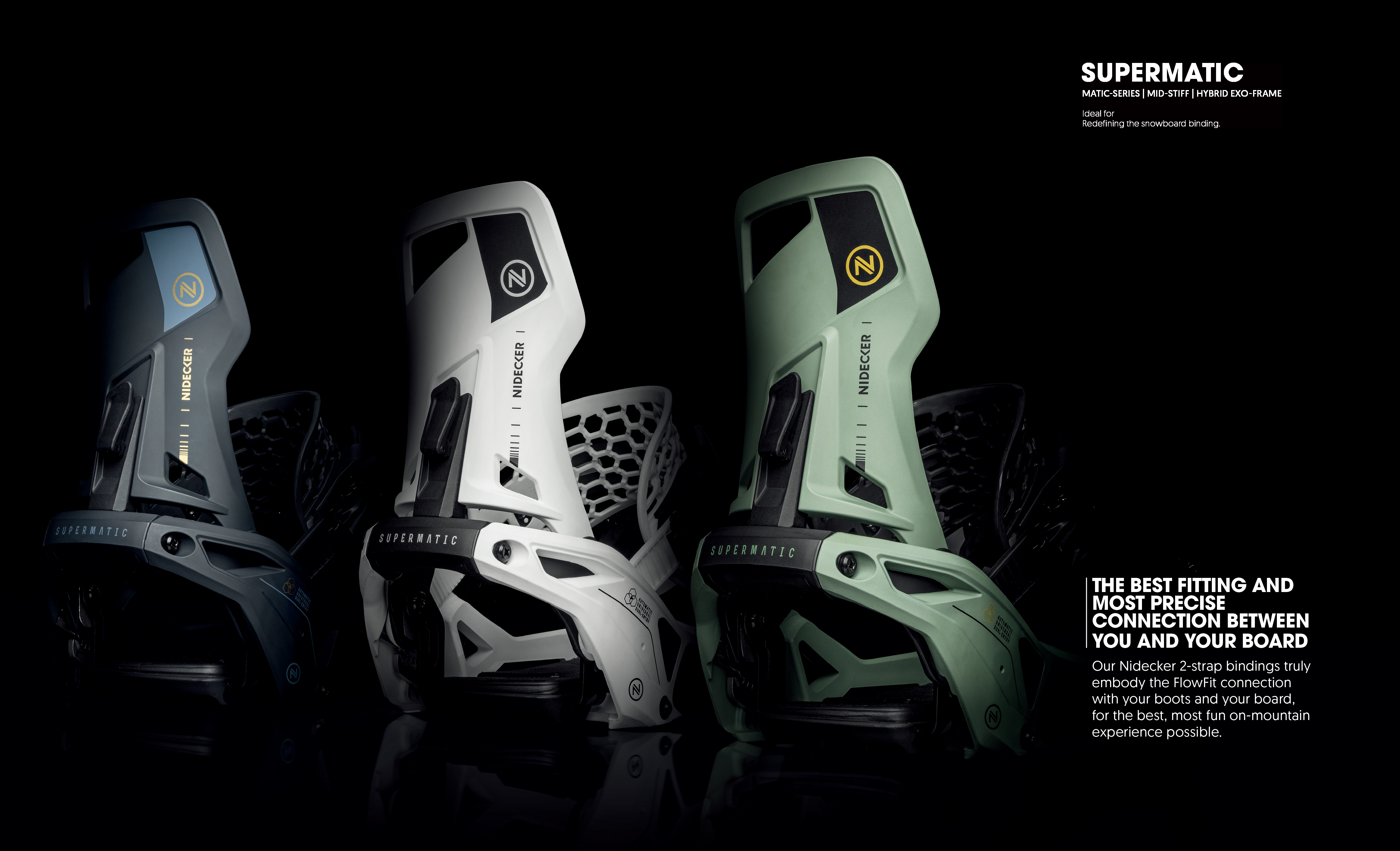 □ Nidecker □ Supermatic Bindings 2023-24 / Olive - LADE STORE
