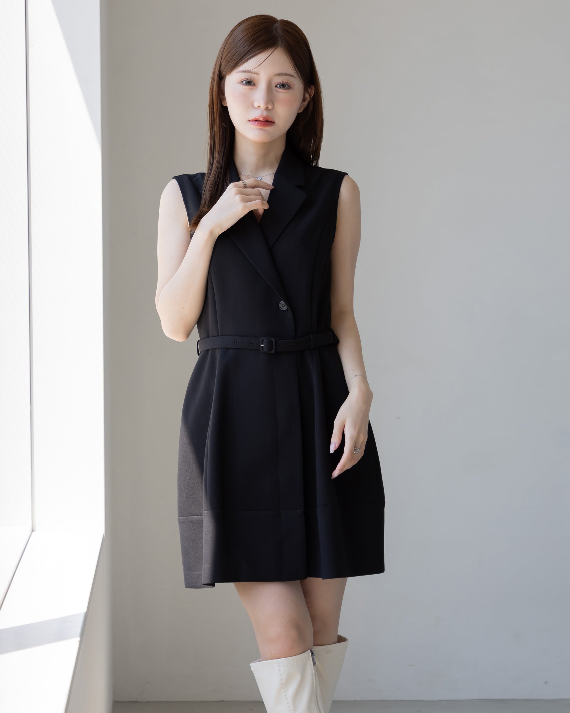 50%OFF】ノースリーブトレンチミニワンピース – La lune