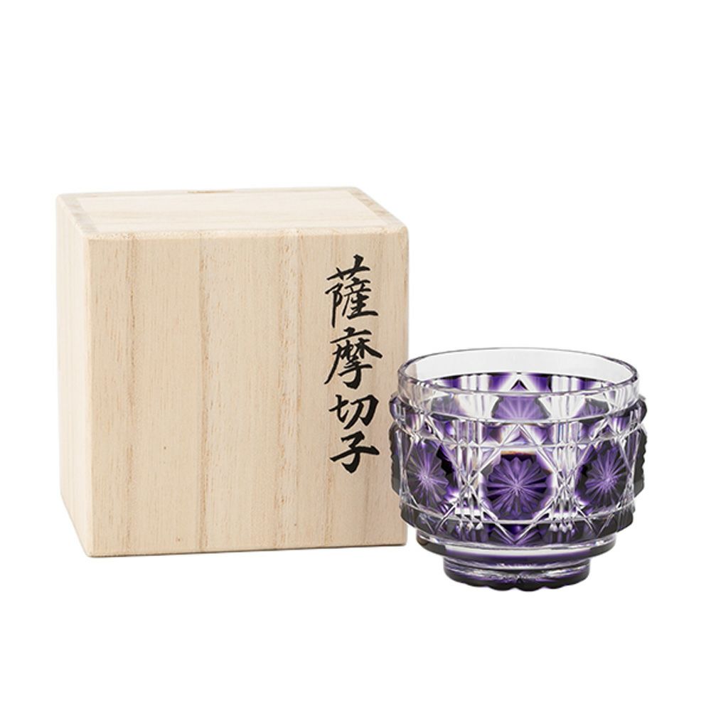 復元薩摩切子 猪口A／1103 八角籠目 銅赤 | ブランド洋食器専門店ル