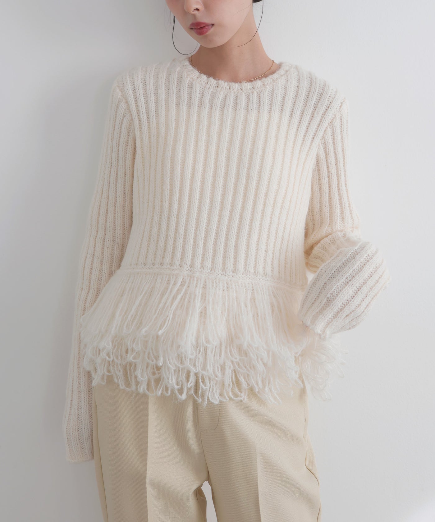フリンジペプラムニット – LIAN