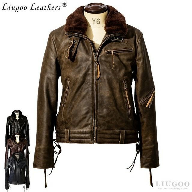 Liugoo Leathers 本革 高機能防寒仕様襟ボアハイネックシングル