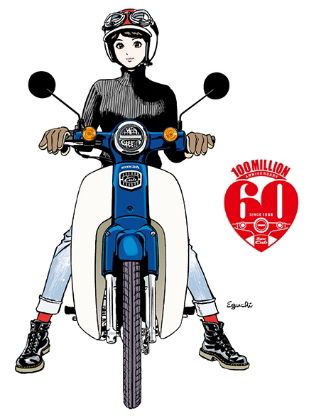 スーパーカブ60周年記念『江口寿史氏デザイン』Tシャツ : 自称坂