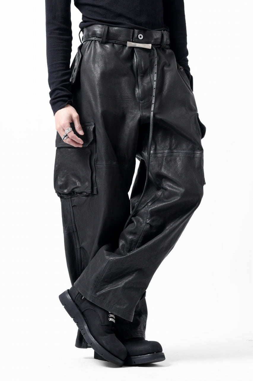 ISAMU KATAYAMA BACKLASH CARGO PANTS / GOAT LEATHER (GARMENT+SPRAY
