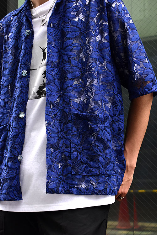 NEEDLES [ニードルズ] 23SS Cabana Shirt-C/Pe/R-Lace Cloth/Flower [NVY]