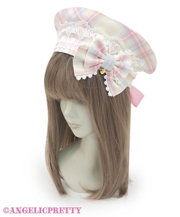Sugary Tartan Check Beret by Angelic Pretty