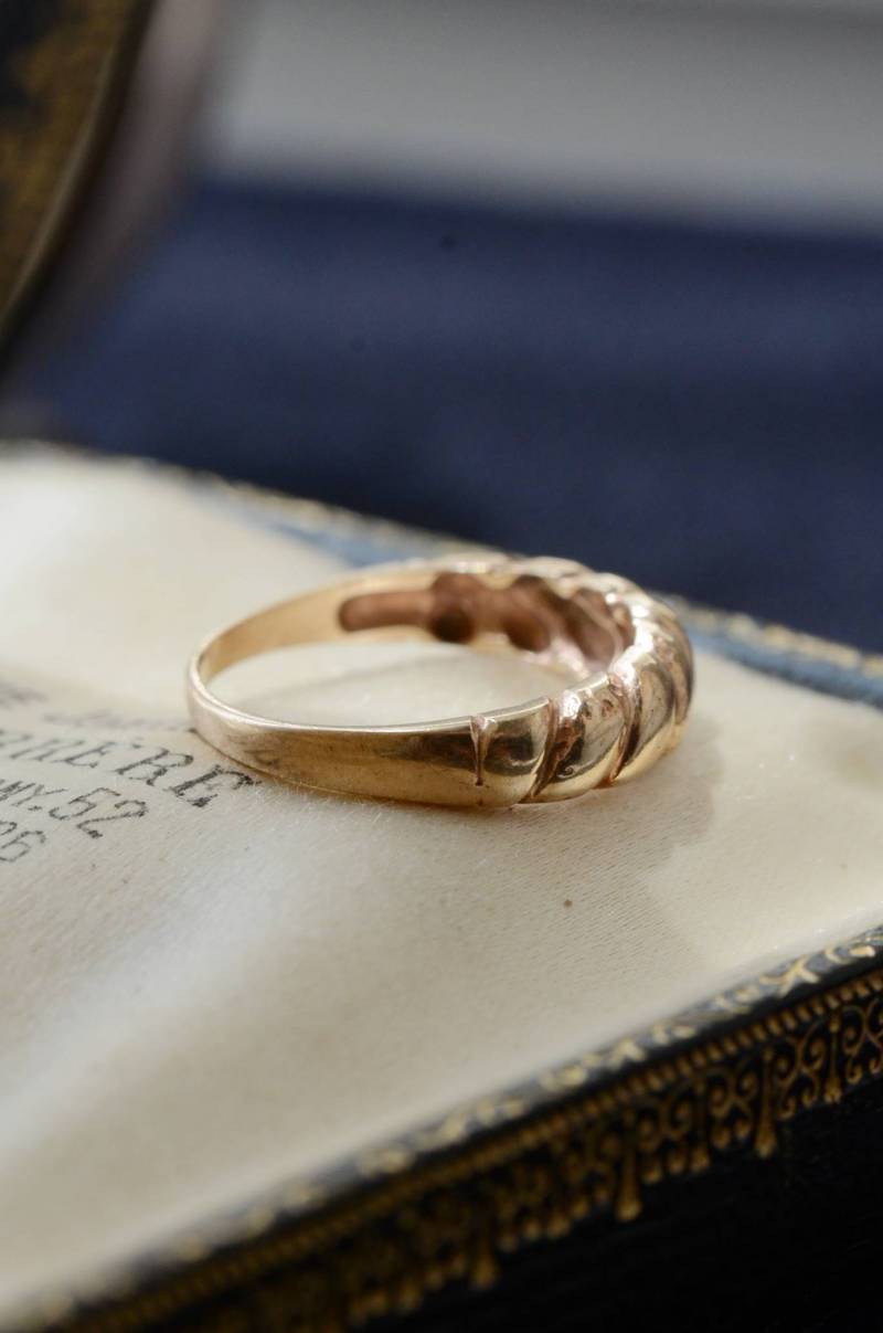 9K ゴールドリング イギリスヴィンテージジュエリー 指輪 装飾品