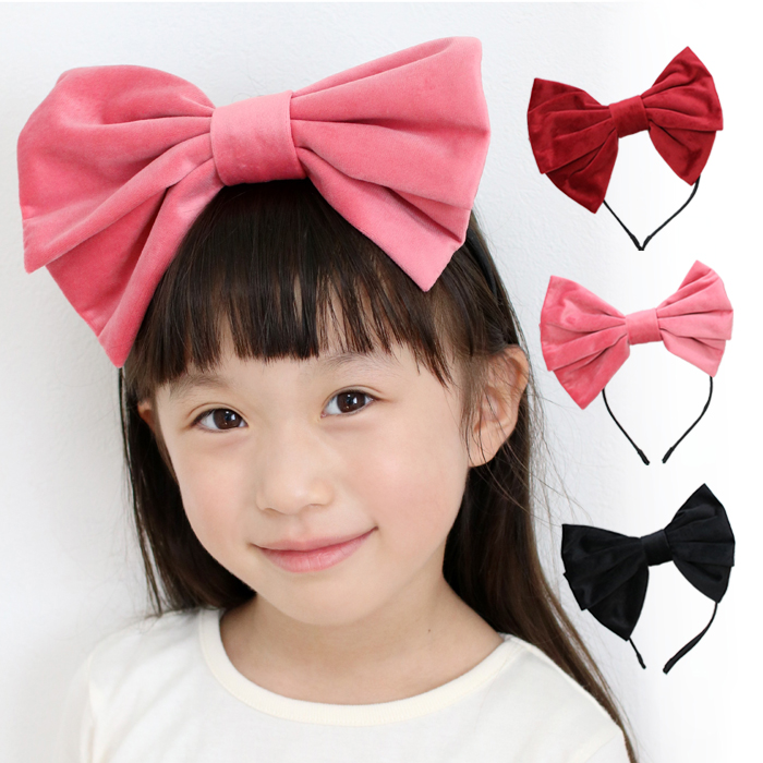 ベロアビッグリボンカチューシャ＞∥子供用プリンセスドレス