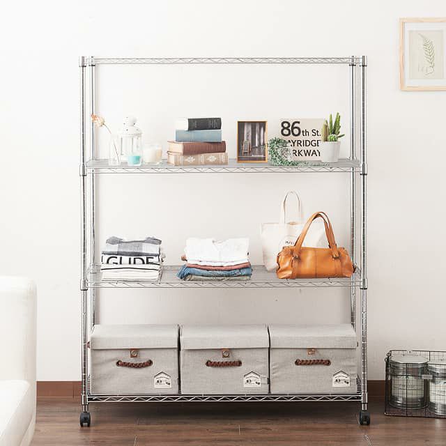 幅120cm】スチールラック 5段 シルバー 棚板1枚追加済 値引き交渉可 幅