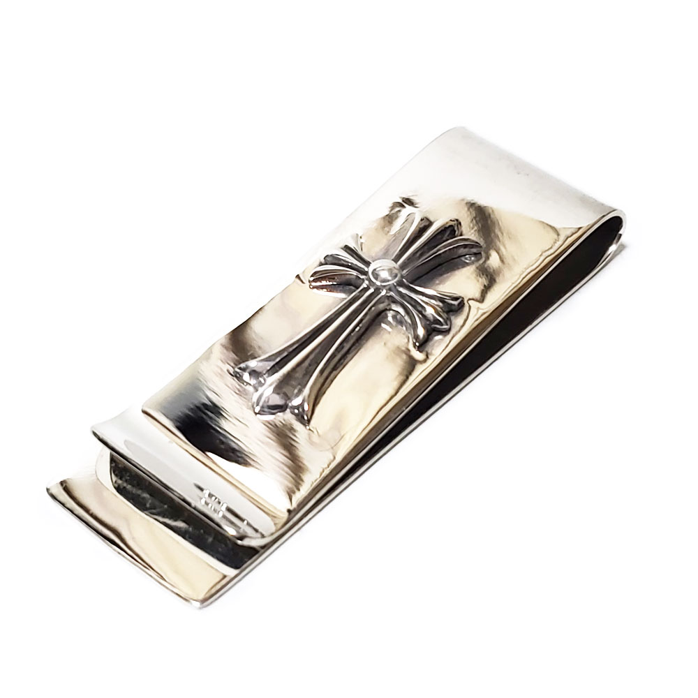 68mm フローラルクロス紋章 シルバー925 大型マネークリップ【札挟み