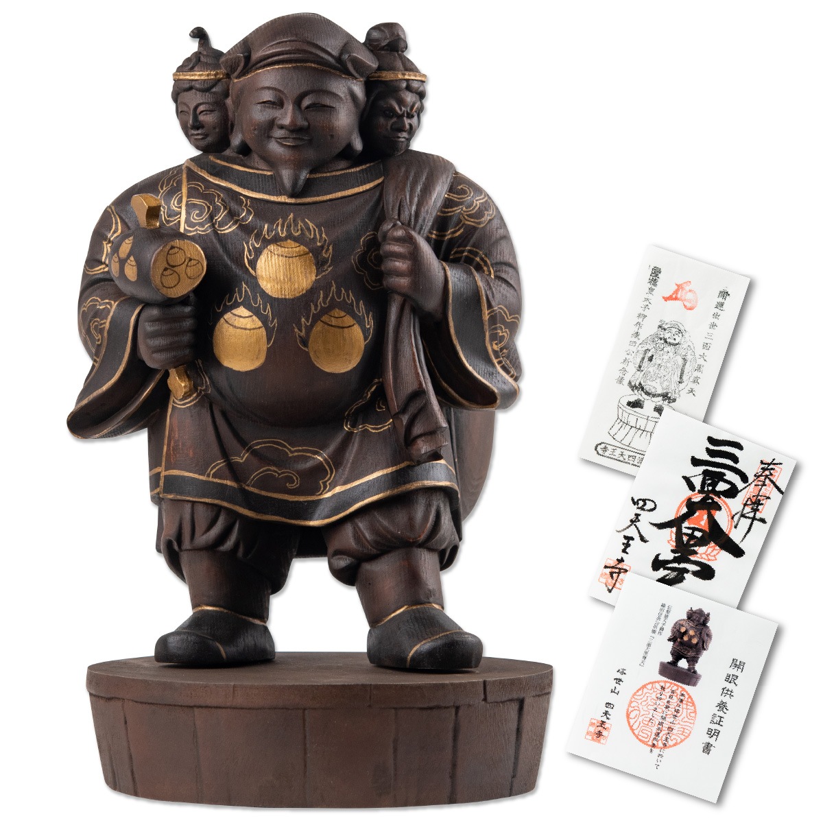 織田信長公祈願 三面大黒尊天 大サイズ ≫開運仏像