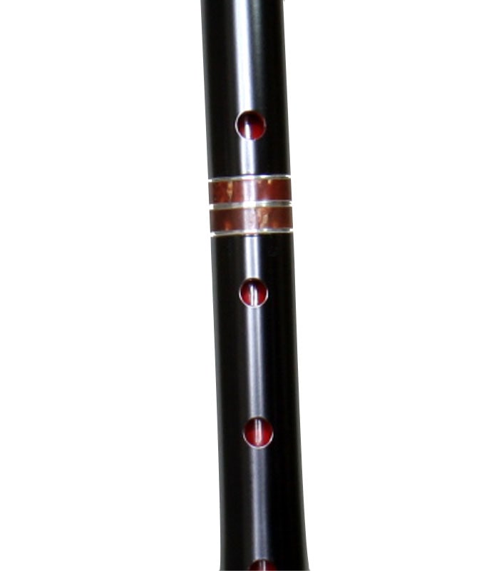 蝴蝶宝 尺八 楓黒漆 曲管 節なし 継ぎ手あり 1尺3寸 1尺4寸 1尺5寸