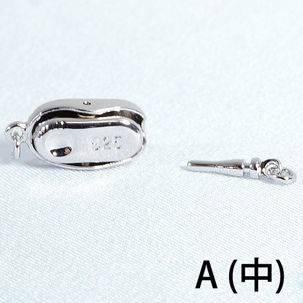 ワンタッチ式留め金具 クラスプ☆真鍮(プラチナ仕上げ) 1点 | 天然石